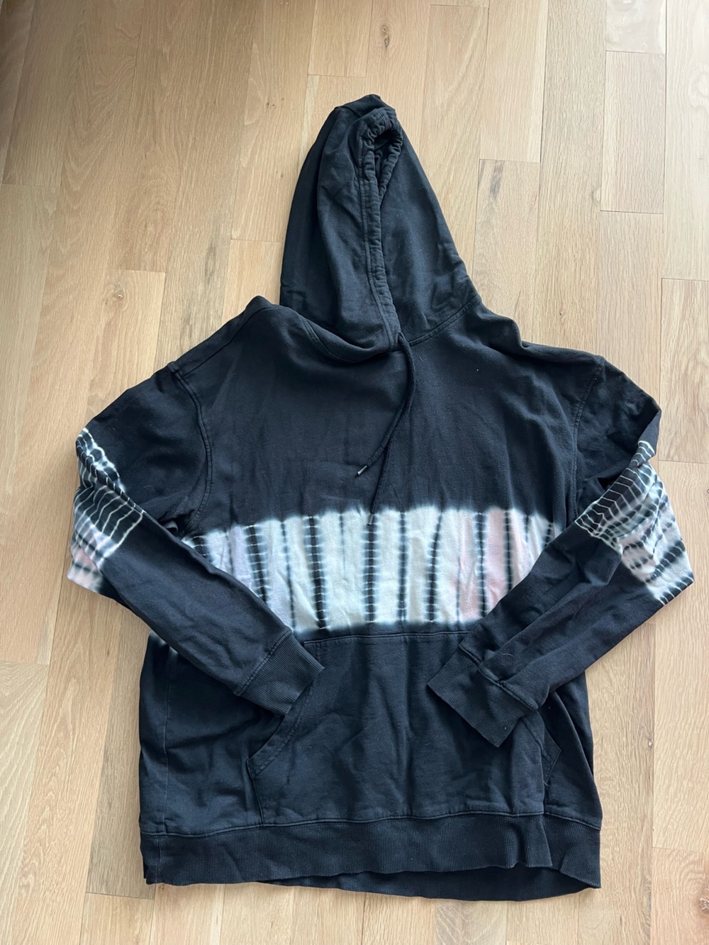 Original Use Black Hoodie with Subtle Tie-Dye Accent
